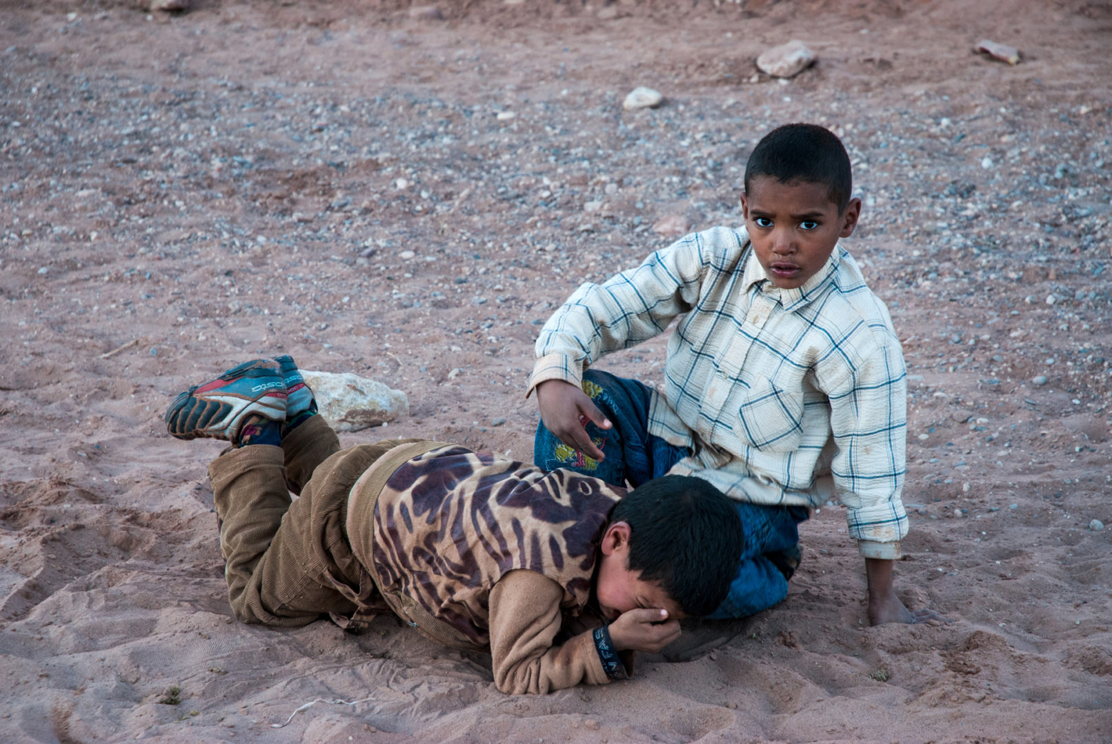 two indian kids fighting