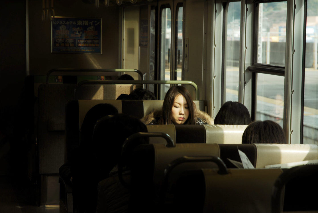 woman on train rails